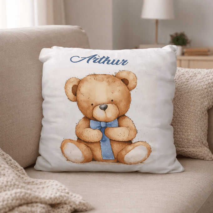 Coussin personnalisé ourson