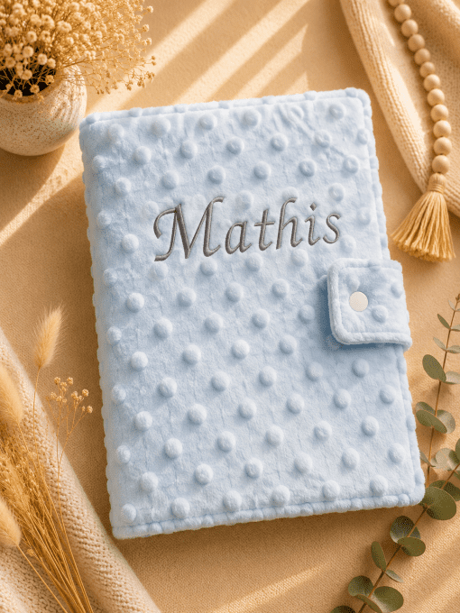 Protège carnet de santé en Minky